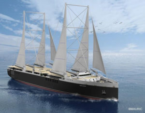 bateaux à propulsion vélique : le néoliner est muni de mâts installés en bord de pont