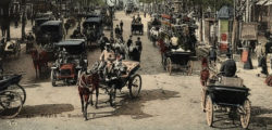Vue d'une rue de Paris avec problème de transports