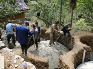 Construction d'une unité de méthanisation artisanale en Chine